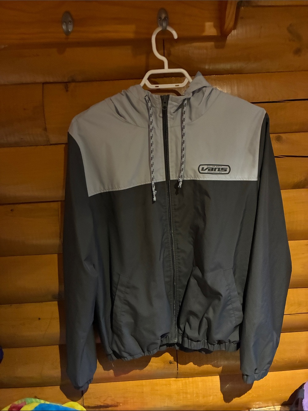 Vans Two-Tone Light Gray and Dark Gray Hooded Windbreaker